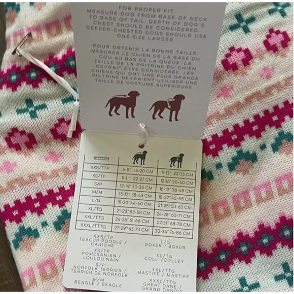 Novogratz Pets Hooded Dog Sweater Small Pup Fleece Lined Coat Teal Pink Nordic - Picture 7 of 11